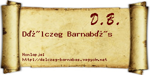 Délczeg Barnabás névjegykártya